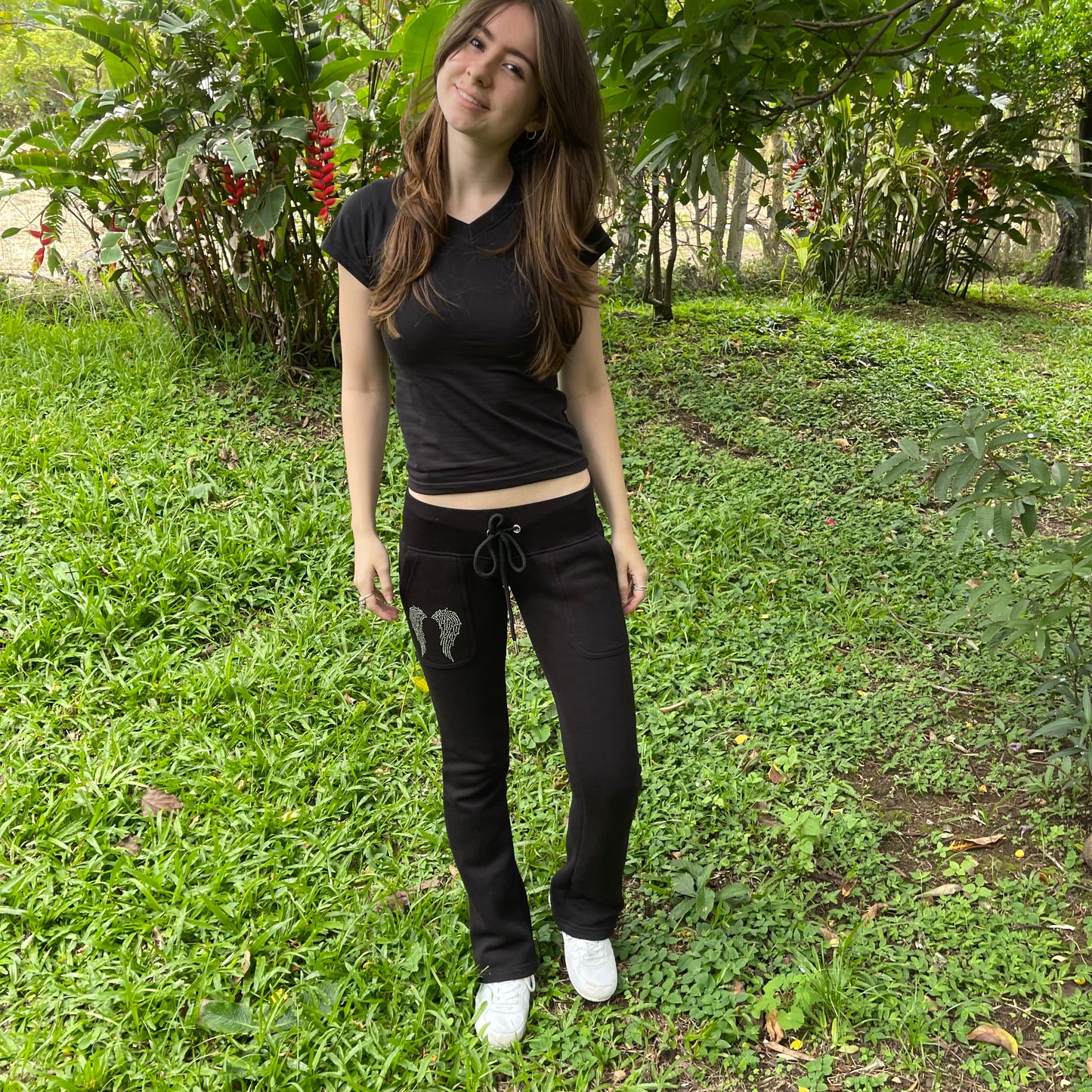 Paris black lowrise sweatpants