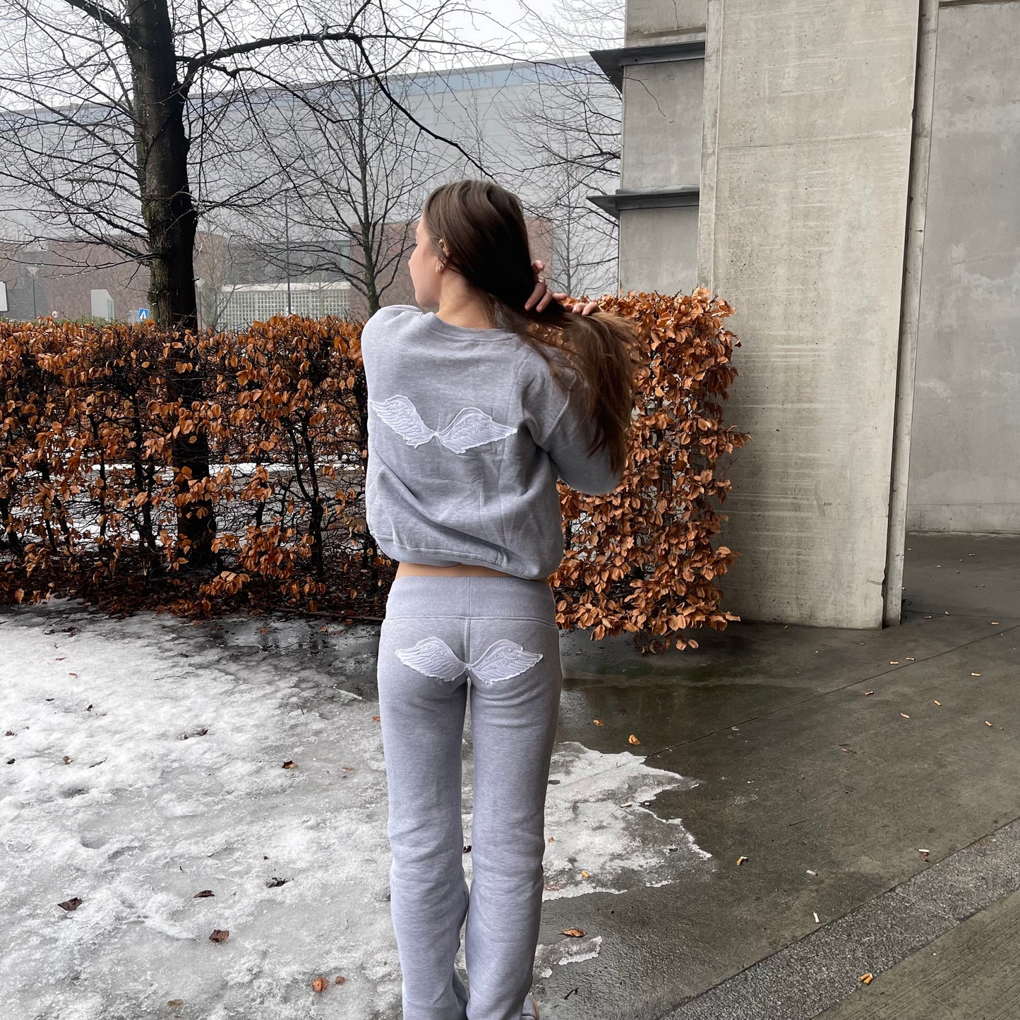 Paris grå lowwaist joggebukser