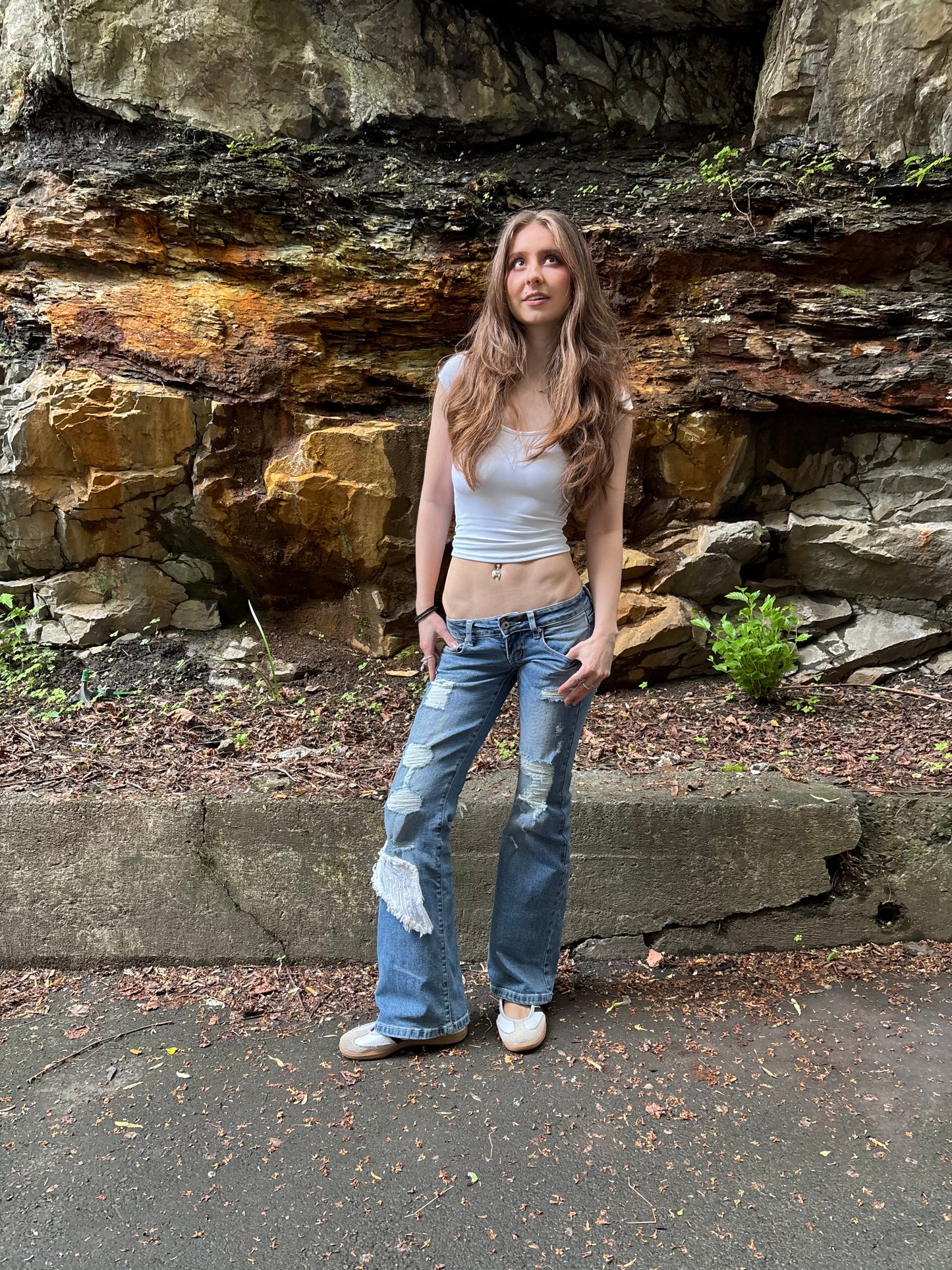 Lowrise jeans med vinge