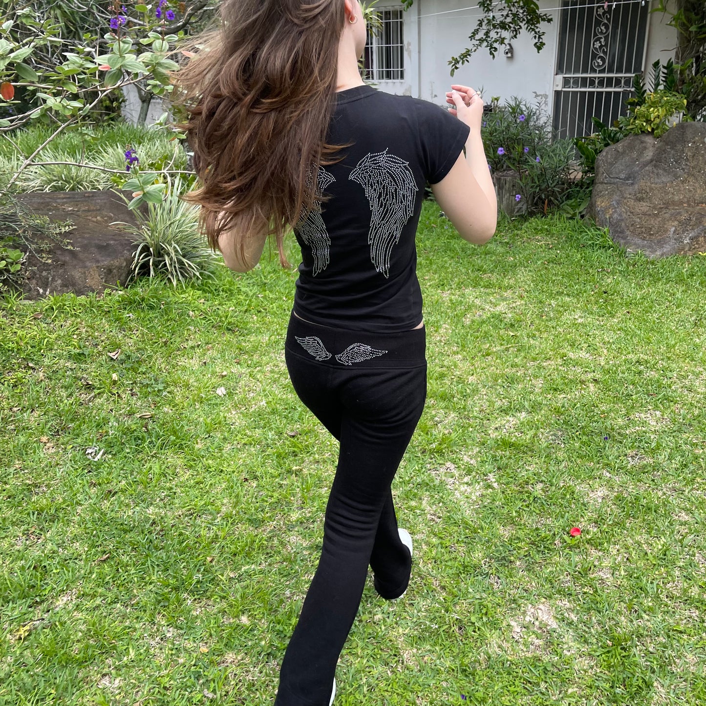 Paris black lowrise sweatpants