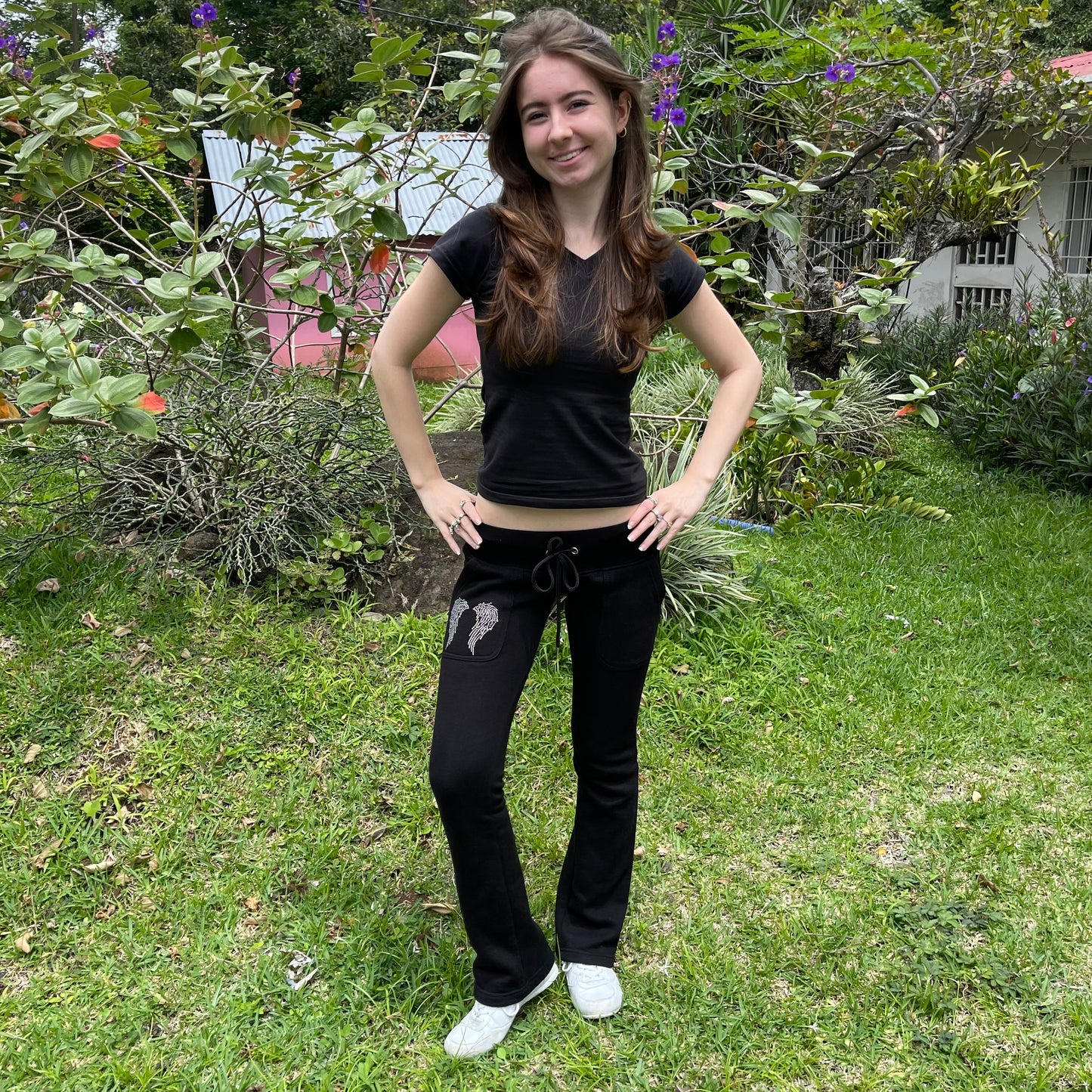 Paris black lowrise sweatpants