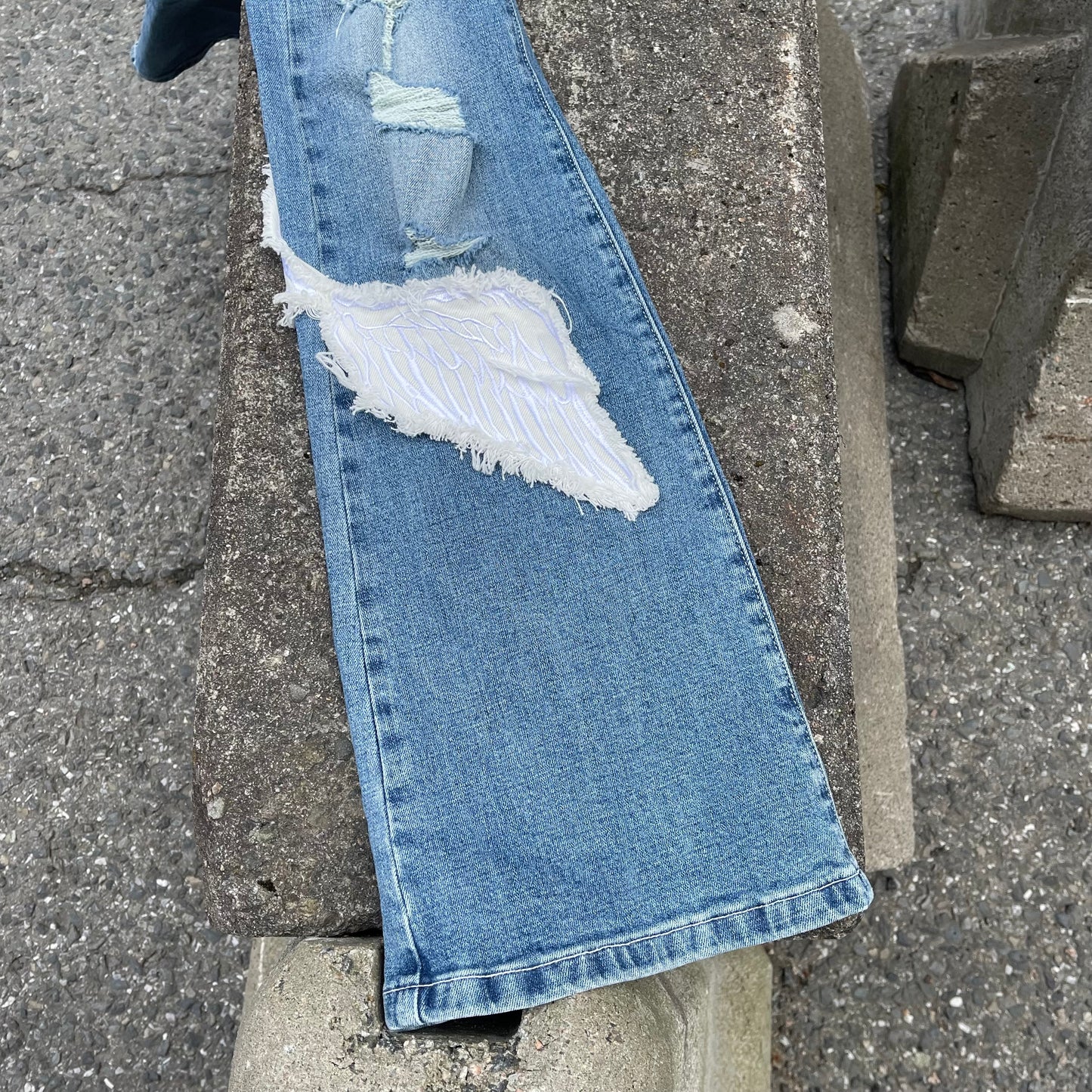 Lowrise jeans med vinge
